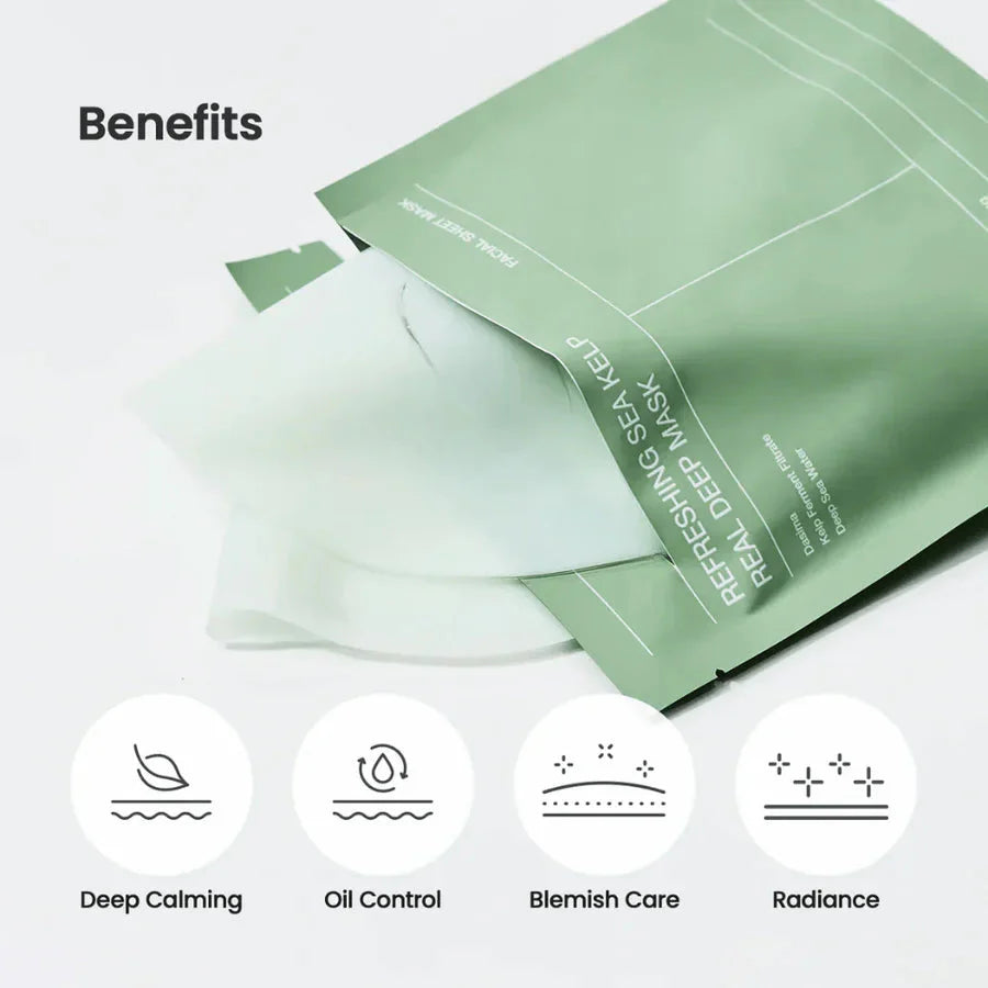 BIODANCE | REFRESHING SEA KELP REAL DEEP MASK (4 UNIDADES)