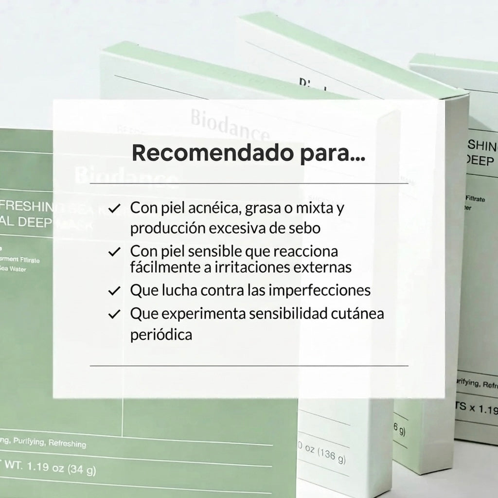 BIODANCE | REFRESHING SEA KELP REAL DEEP MASK (4 UNIDADES)
