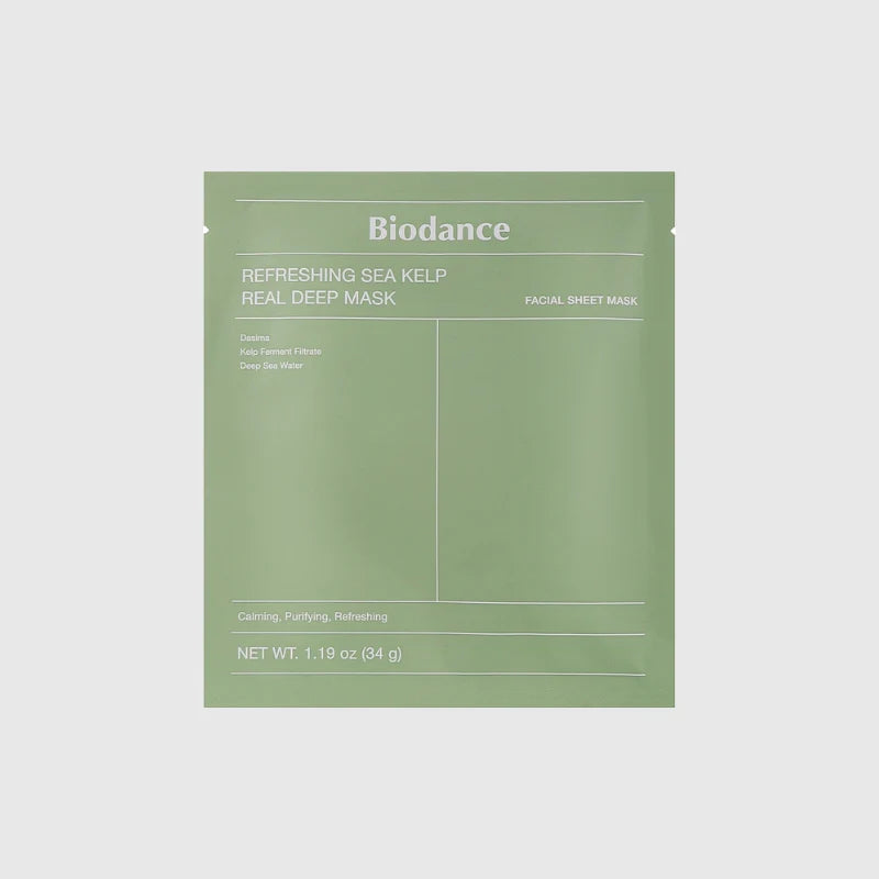 BIODANCE | REFRESHING SEA KELP REAL DEEP MASK (4 UNIDADES)